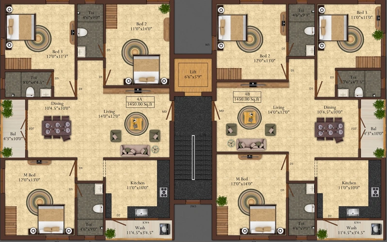 Floor Plan of India Parijatham in Besant Nagar, Chennai - Image 216754