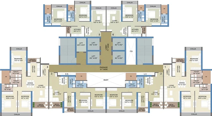 Floor Plan of Delta New Palm Beach in Airoli, Navi Mumbai - Image 216752