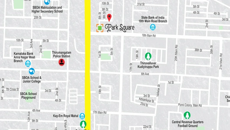Location of India Park Square in Anna Nagar, Chennai - Image 216783