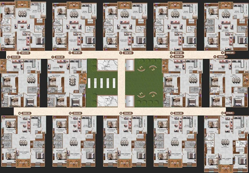 Floor Plan of Jyothi Serenity in Kapra, Hyderabad - Image 216913