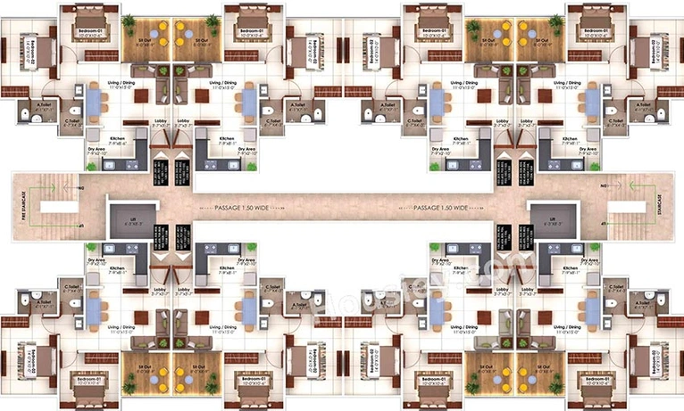 Floor Plan of Aksha Vrundavan in Moshi, Pune - Image 217018