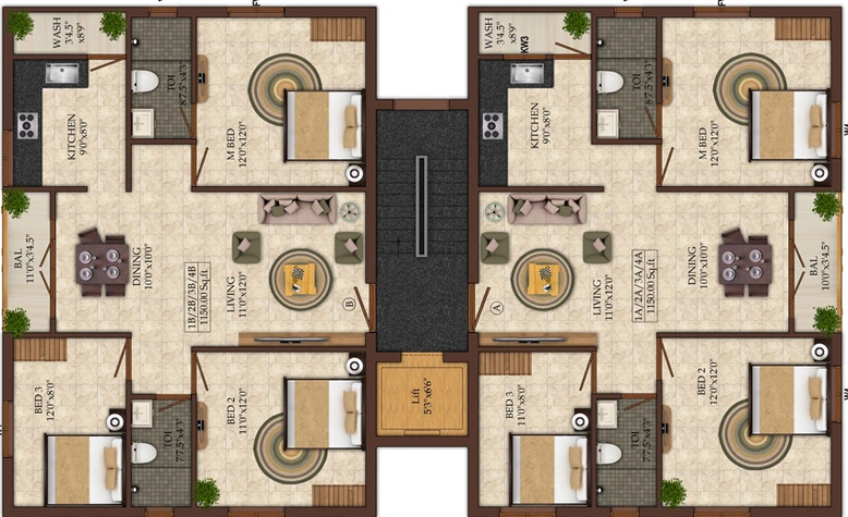 Floor Plan of India Aishwaryam in Anna Nagar, Chennai - Image 217077