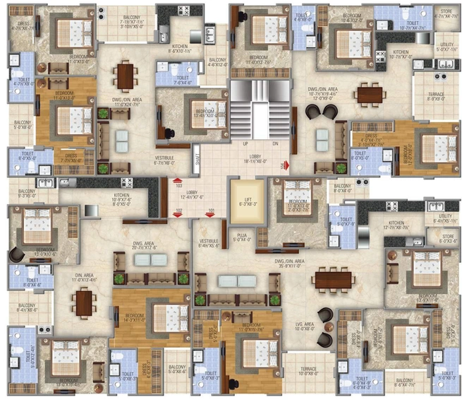 Floor Plan of Elite 24 in Mansarovar, Jaipur - Image 117966