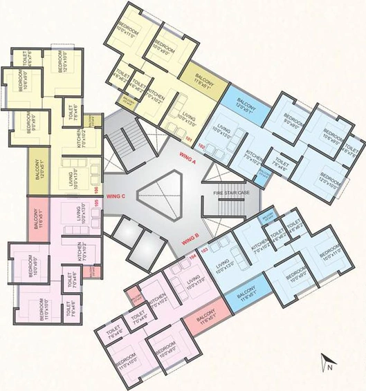 Floor Plan of Artharaj Hillock Towers in Somatane, Pune - Image 217104
