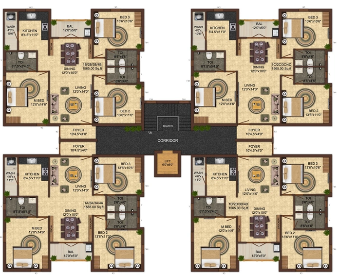 Floor Plan of India Kurinji Enclave in Anna Nagar, Chennai - Image 217144