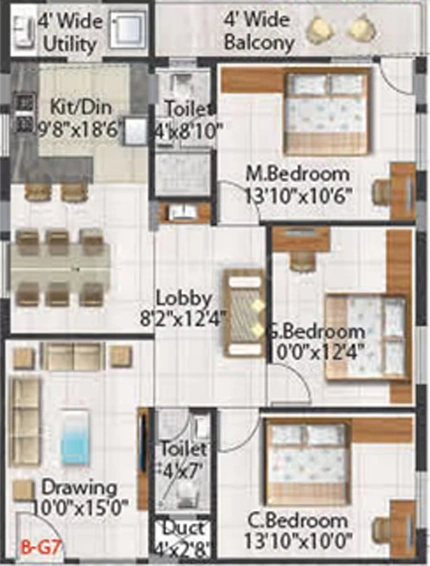 3 BHK Flat in Aakruthi Aura Springs in Whitefield, Bangalore - Image 830979