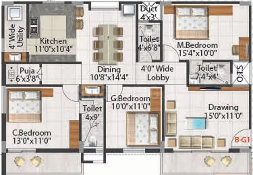 3 BHK Flat in Aakruthi Aura Springs in Whitefield, Bangalore - Image 830981
