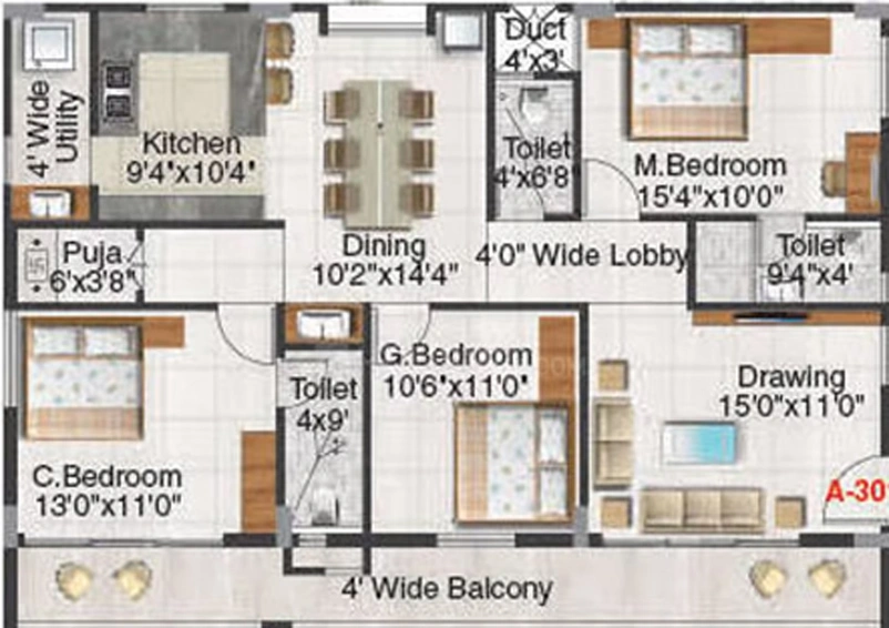 3 BHK Flat in Aakruthi Aura Springs in Whitefield, Bangalore - Image 830982