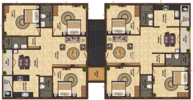 Floor Plan of India Kurinji Garden in Anna Nagar, Chennai - Image 217171
