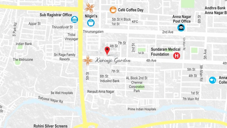 Location of India Kurinji Garden in Anna Nagar, Chennai - Image 217170