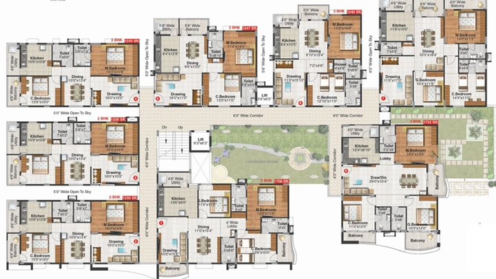 Floor Plan of Aakruthi Platina in Whitefield, Bangalore - Image 217164