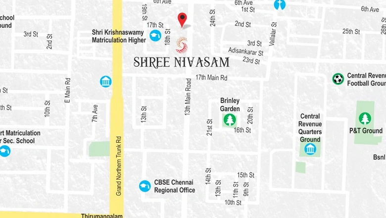 Location of India Shree Nivasam in Anna Nagar, Chennai - Image 217293