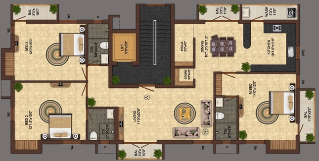 3 BHK Flat in India Athulyam in Anna Nagar, Chennai - Image 831027
