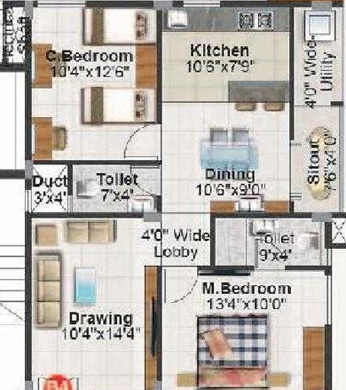 2 BHK Flat in Balaji Eternal Bliss in Whitefield, Bangalore - Image 831065