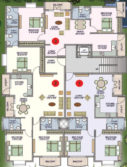 Floor Plan of Buildafina Golf View in Domlur, Bangalore - Image 217413
