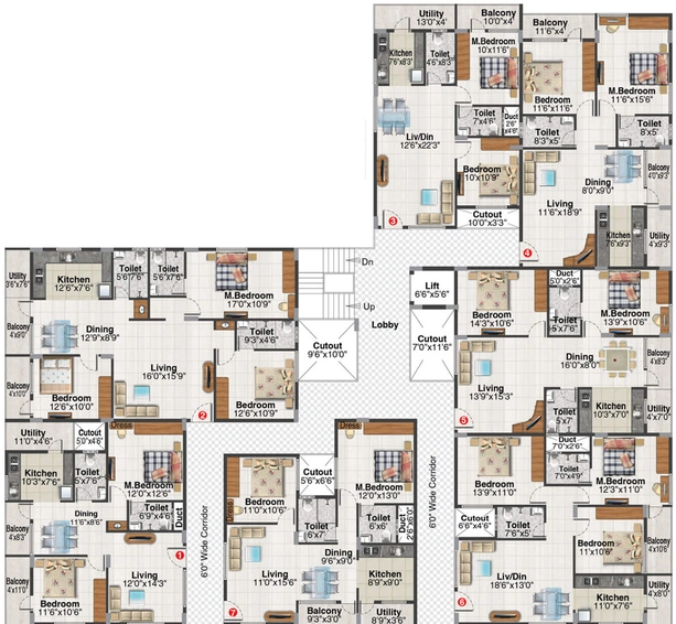 Floor Plan of CJN Sai Enclave in Whitefield, Bangalore - Image 217437