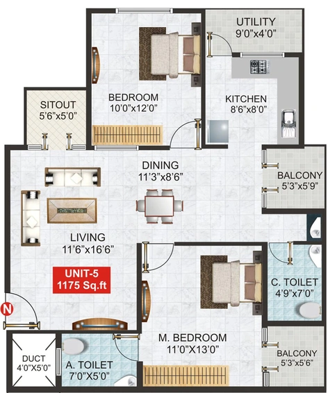 2 BHK Flat in GK Tower in Whitefield, Bangalore - Image 831123