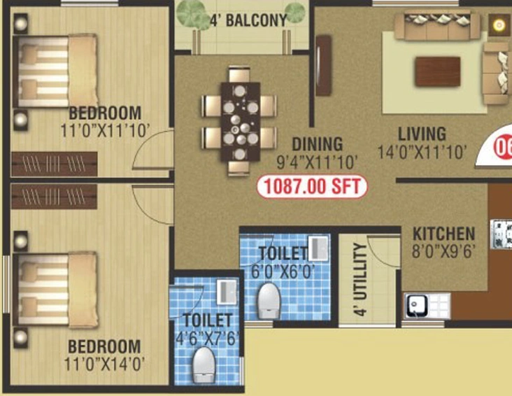 2 BHK Flat in Keystone Ankuraa Park View in Whitefield, Bangalore - Image 831137