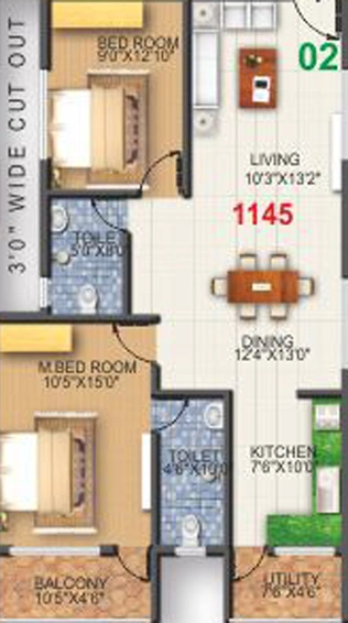2 BHK Flat in Keystone White House in Whitefield, Bangalore - Image 831140