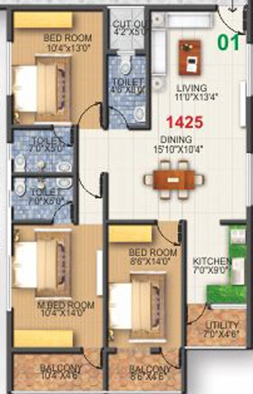 3 BHK Flat in Keystone White House in Whitefield, Bangalore - Image 831141