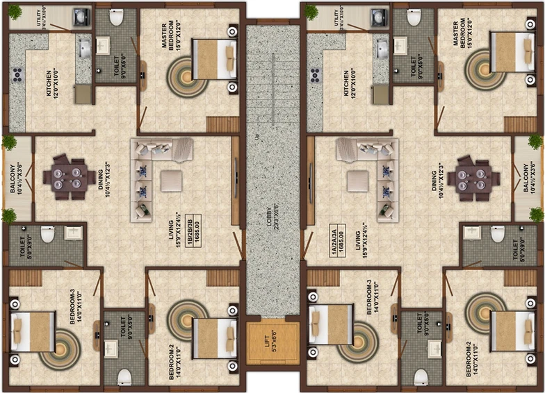 Floor Plan of India Kushi Enclave in Adyar, Chennai - Image 217627