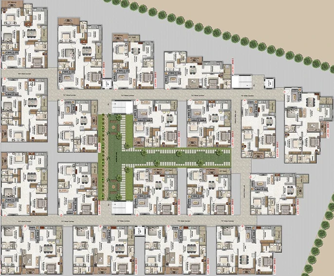Floor Plan of NLC Aroha in Ameenpur, Hyderabad - Image 217622