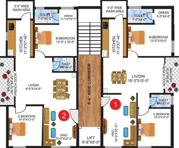 Floor Plan of Platinum Vista in Manikonda, Hyderabad - Image 217634