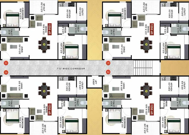 Floor Plan of Vijetha Exotica in Bandlaguda Jagir, Hyderabad - Image 217829