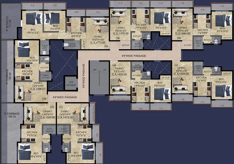 Floor Plan of SK Heights 1 in Haranwali, Palghar - Image 217881