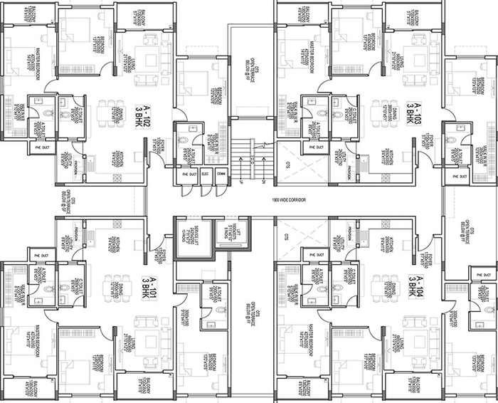 Floor Plan of Adarsh Rosewood in Bellandur, Bangalore - Image 217908