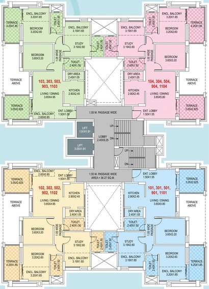 Floor Plan of Kumar Princeville in Moshi, Pune - Image 118107