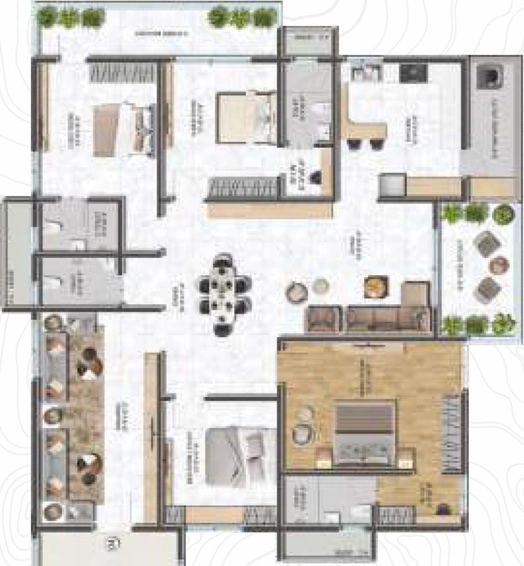 4 BHK Flat in Aaditri Everest in Ameenpur, Hyderabad - Image 831253