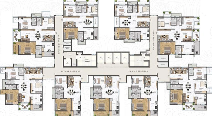Floor Plan of Aaditri Everest in Ameenpur, Hyderabad - Image 217935