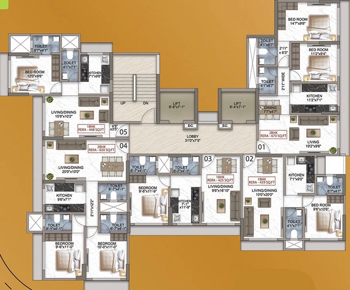 Floor Plan of Metro Excellency in Malad West, Mumbai - Image 217974