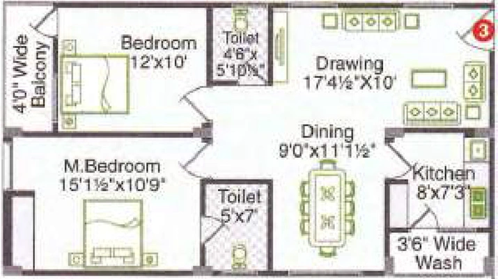 2 BHK Flat in ARK Homes in Bolarum, Hyderabad - Image 831275