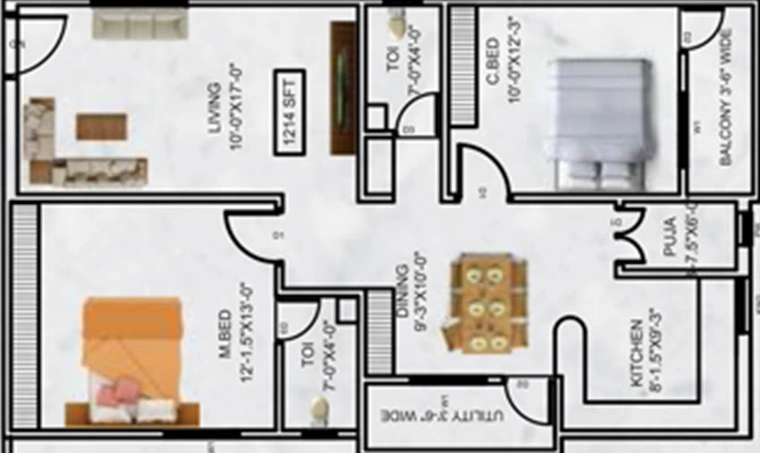 2 BHK Flat in BS Vishan S Castle in Meerpet, Hyderabad - Image 831273