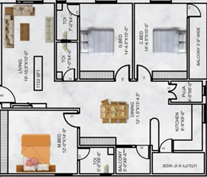 3 BHK Flat in BS Vishan S Castle in Meerpet, Hyderabad - Image 831274