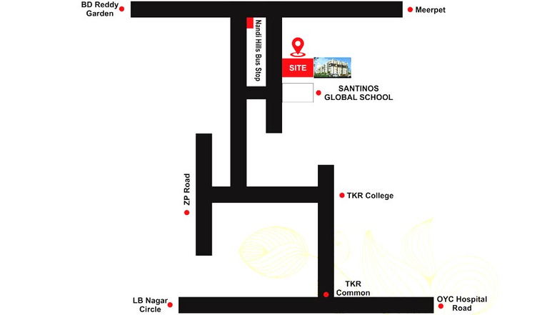Location of BS Vishan S Castle in Meerpet, Hyderabad - Image 218005