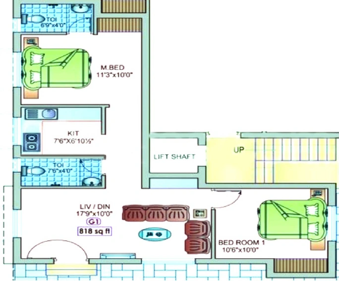 2 BHK Flat in Aavaasa Ramalaya in Velachery, Chennai - Image 831281