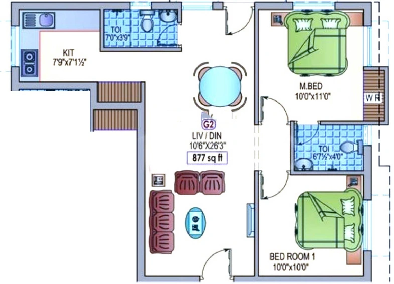 2 BHK Flat in Aavaasa Ramalaya in Velachery, Chennai - Image 831282