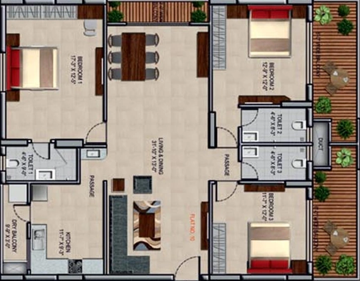 3 BHK Flat in BRC Hemadurga Sivahills in Manikonda, Hyderabad - Image 831293