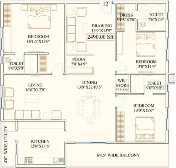 3 BHK Flat in Subishi Gowthami Residential in Kompally, Hyderabad - Image 765751