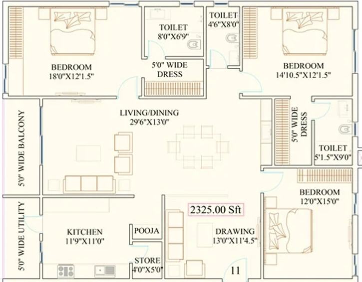 3 BHK Flat in Subishi Gowthami Residential in Kompally, Hyderabad - Image 765750
