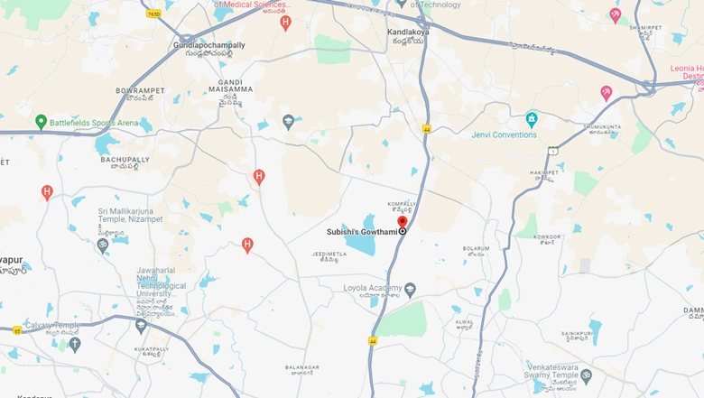 Location of Subishi Gowthami Residential in Kompally, Hyderabad - Image 118575