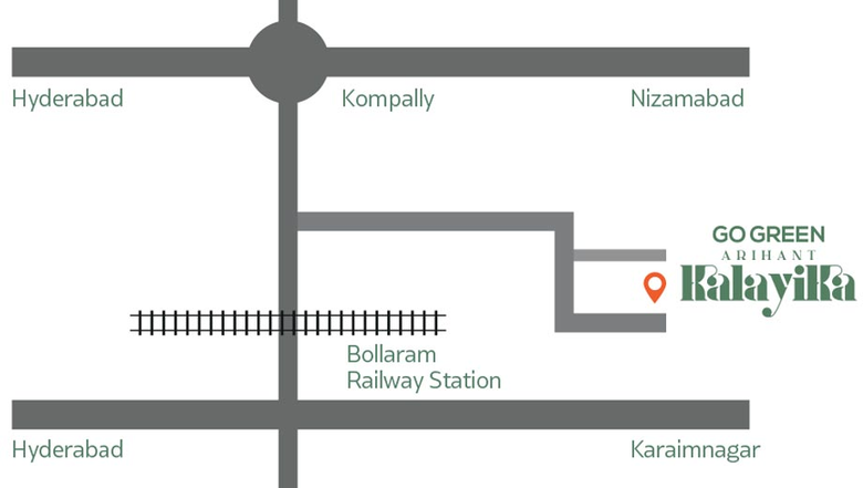 Location of Go Arihant Kalayika Residency in Bolarum, Hyderabad - Image 218163