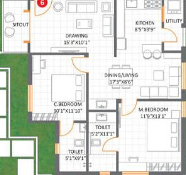 2 BHK Flat in GoldFish Vyoma in Gachibowli, Hyderabad - Image 831317