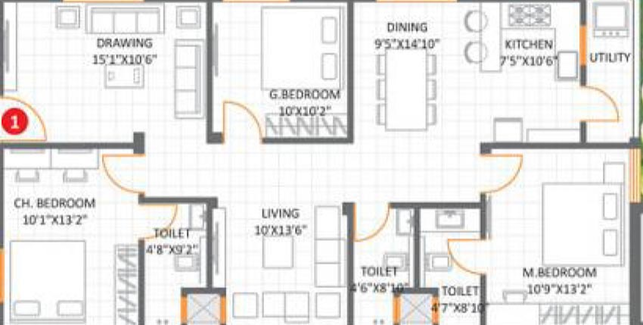 3 BHK Flat in GoldFish Vyoma in Gachibowli, Hyderabad - Image 831318