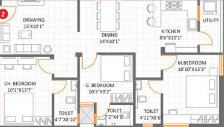 3 BHK Flat in GoldFish Vyoma in Gachibowli, Hyderabad - Image 831319