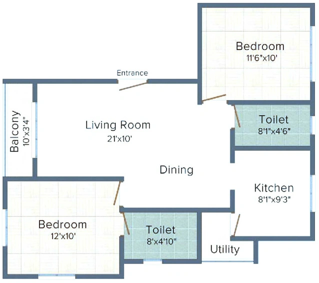 2 BHK Flat in Aavaasa Ahobilam in Thoraipakkam, Chennai - Image 831328