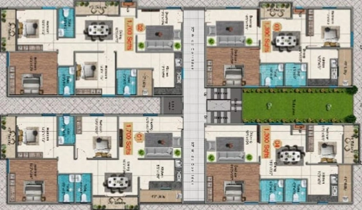 Floor Plan of Sreenidhi Nandanandana in Miyapur, Hyderabad - Image 218265